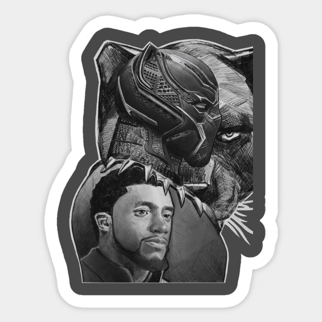 Black Panther King Sticker by TheArtiste